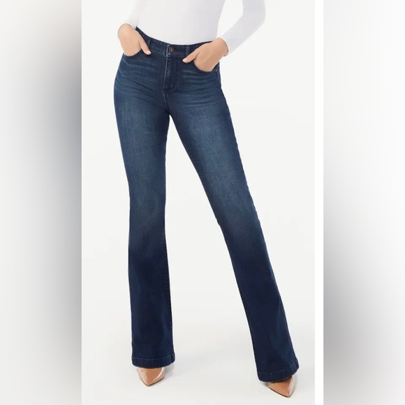 Sofia Jeans Women's Melisa dark wash Flare High Rise Zip Fly Jeans size 6 new - Picture 2 of 7